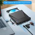 thumbnail image 4 of 5 in 1 External Blu-ray Burner Drive, USB 3.0 & Type-C DVD/CD/Blu ray Burner Writer with SD/TF Card Reader, Supports 100GB Discs R/W for Windows, Linux, macOS (PC/Laptop/Desktop), 4 of 7