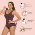 thumbnail image 5 of Vaslanda Women Waist Trainer Seamless Round Neck Tummy Control Shapewear Bodysuit, 5 of 7