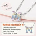 thumbnail image 6 of Just Being Cute Initial Necklaces for Women Rainbow Cubic Zirconia Letter Q Pendant, White Gold Plated Personalized Name Necklace Birthday Mothers Day Jewelry Gifts for Mom/Her/Wife, 6 of 11