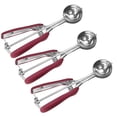 thumbnail image 1 of bedienty 1.97 Inches Ice Cream Scoop Stainless Cookie Spoon Fruit Potato Digging Ball Scooper Wine Red 3Pcs, 1 of 6
