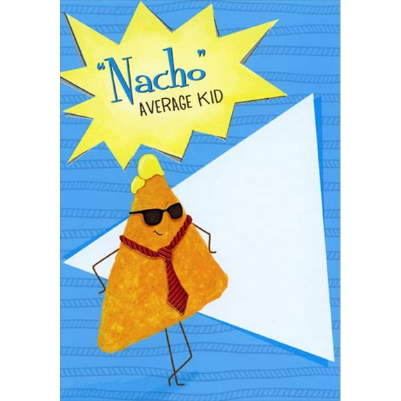 Designer Greetings Nacho Chip with Red Tie Juvenile : Kids Birthday Card for Young Boy