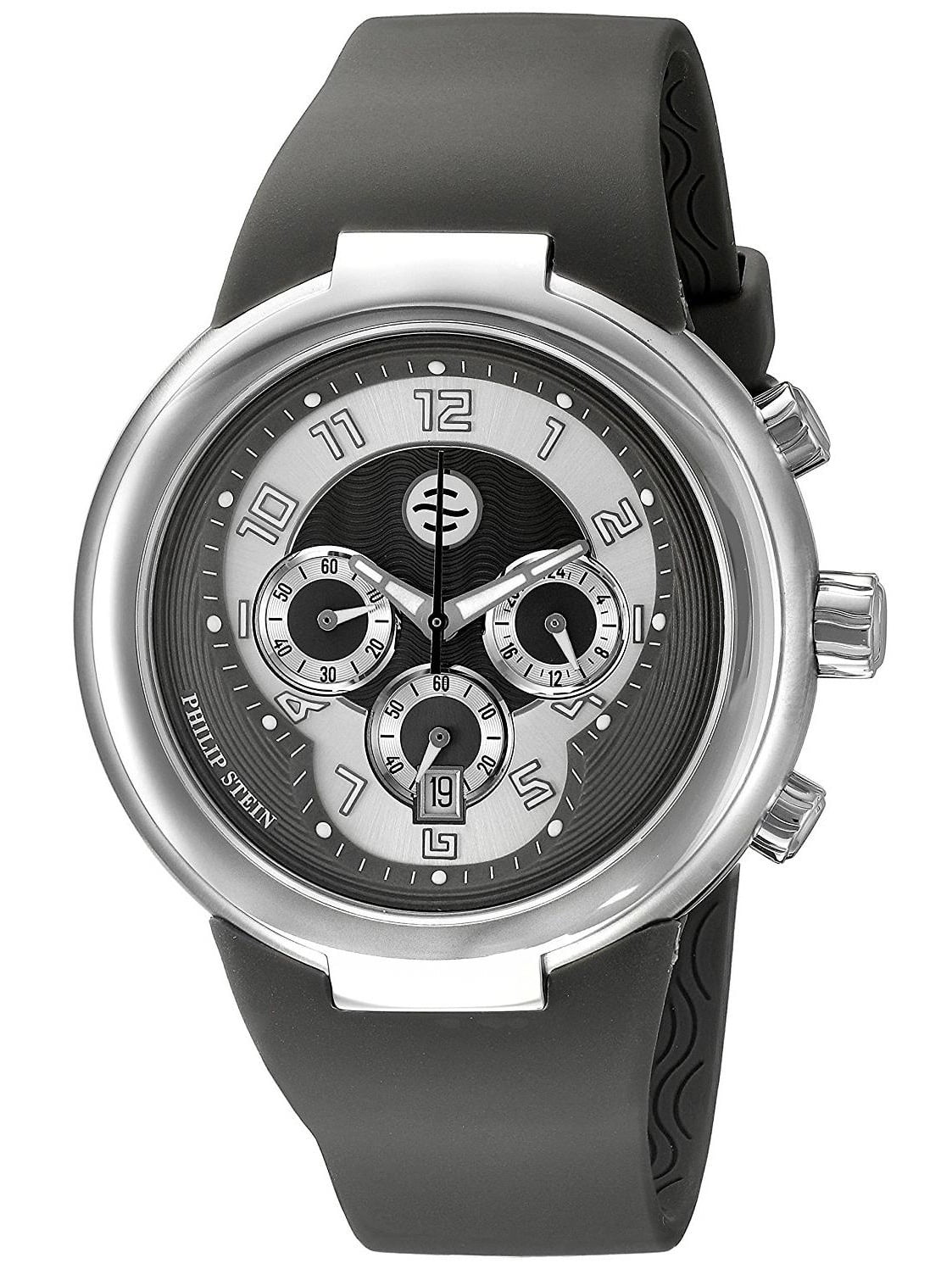 Philip Stein Women's Active 42mm Grey Silicone Band Steel Case