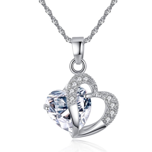 Rynsito Mother's Day Gifts for Women, Sterling Silver Heart Pendant Necklace with Birthstone, Jewelry Gifts for Women Mom Wife Girlfriend