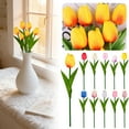 thumbnail image 6 of Tulips Artificial Flowers 13.4" Faux Tulips Flowers White/Beige/Pink/Purple/Blue Multicolor Mixed Fake Flowers Table Centerpieces Wedding Bouquet Home Livingroom Vase Decor, 1Pc(Pink3,13.4x1"), 6 of 8