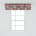 thumbnail image 2 of Floral Window Valance, Abstract Illustrated Blossom Silhouette With Linear Ornament on Pink Back, Curtain Valance for Kitchen Bedroom with Rod Pocket, 54" X 18", Dark Peach Ceil Blue, by Ambesonne, 2 of 2