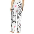 thumbnail image 3 of Disketp Alpacas And Hearts Print Women'S Comfy Pajama Pants Casual Drawstring Palazzo Lounge Wide Leg Pants, 3 of 9