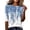 Blue, variant on Domzest Womens Half Sleeve Tops Loose Fit Boho Floral Graphic Shirt Crew Neck Lightweight Summer Fall Tunic Tops Blue S