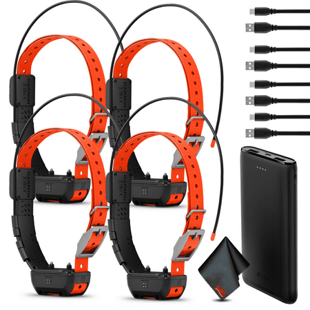 Garmin Alpha TT25 GPS Dog Tracking and Training Collar Train Your Dog with Audible Tone and Vibration Location Tracker Collar with Led Beacon Lights with Portable Charger and 4X Collar Bundle