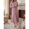 thumbnail image 2 of Cueply Dresses for Women Casual Long Sleeve Fall Spring Mock Neck Pullover Long Dresses with Pockets, 2 of 8