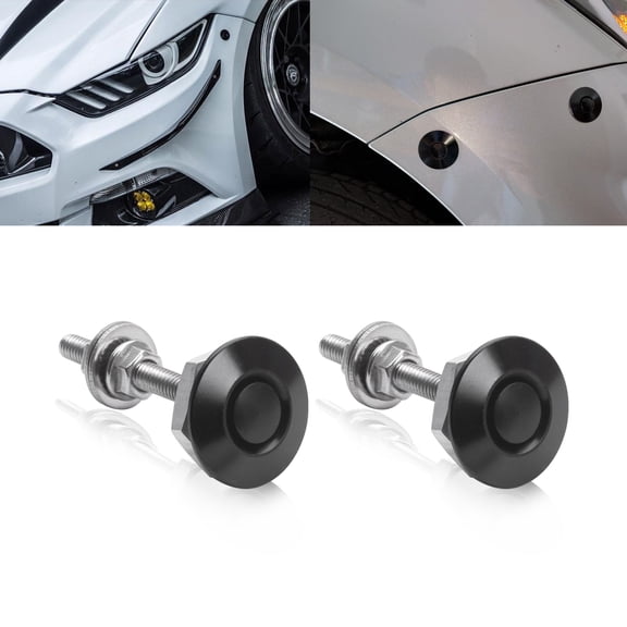Xotic Tech Bumper Hood Lock Lid Kit Push Button Quick Release Fasteners Universal for Car (Black)