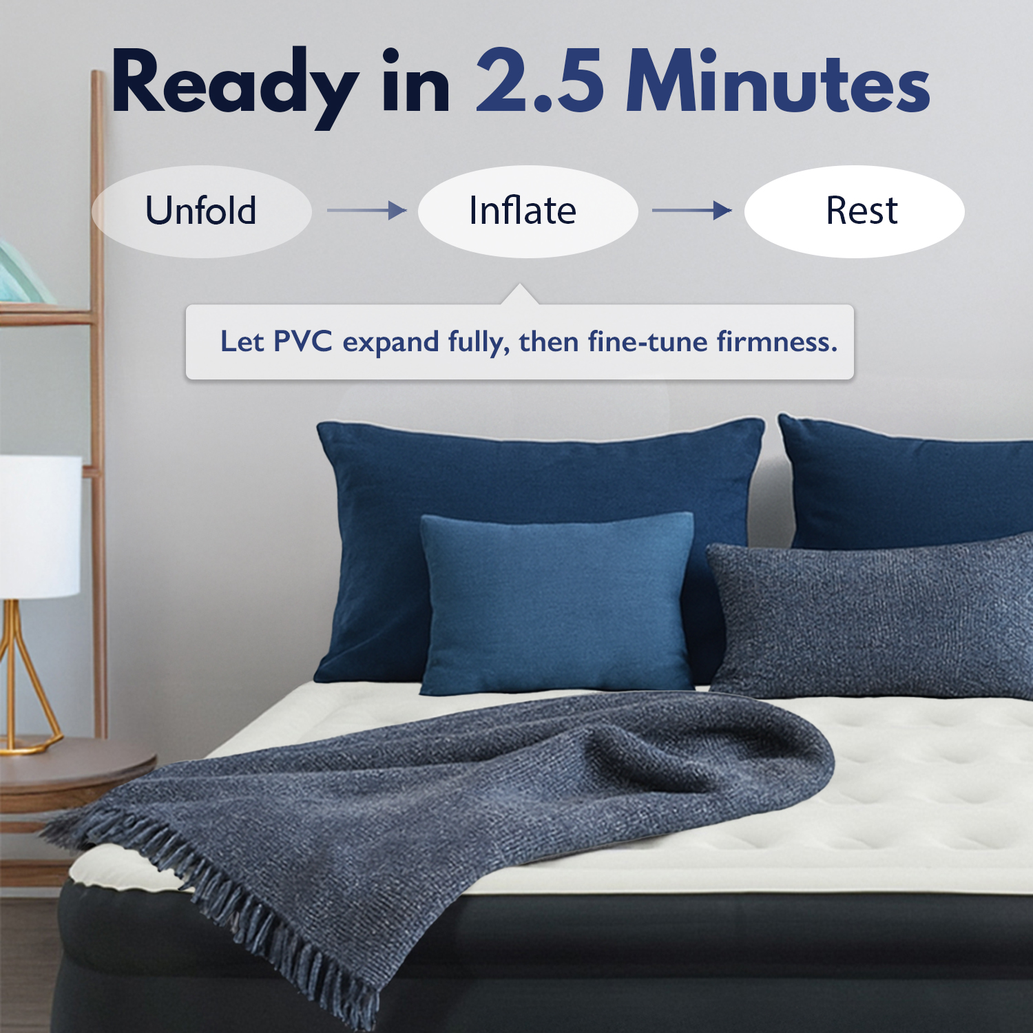 King Koil 13" California King Air Mattress with Built-In High-Speed Pump - CNN Underscored Top Pick, Sleeps Like a Real Bed, Fast Inflation, 650 lb Capacity for Guests, Camping, Home, 1-Year Warranty