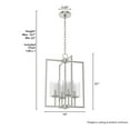 thumbnail image 6 of Hunter - Kerrison 4-light Brushed Nickel, Medium Size Pendant Light, Dimmable, Rectangle Shaped, for Bedrooms, Dining, Living Rooms - 19539, 6 of 7