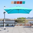 thumbnail image 1 of Costway 10Ft Square Patio Offset Cantilever Umbrella 360 Degree Tilt Aluminum Blue, 1 of 10