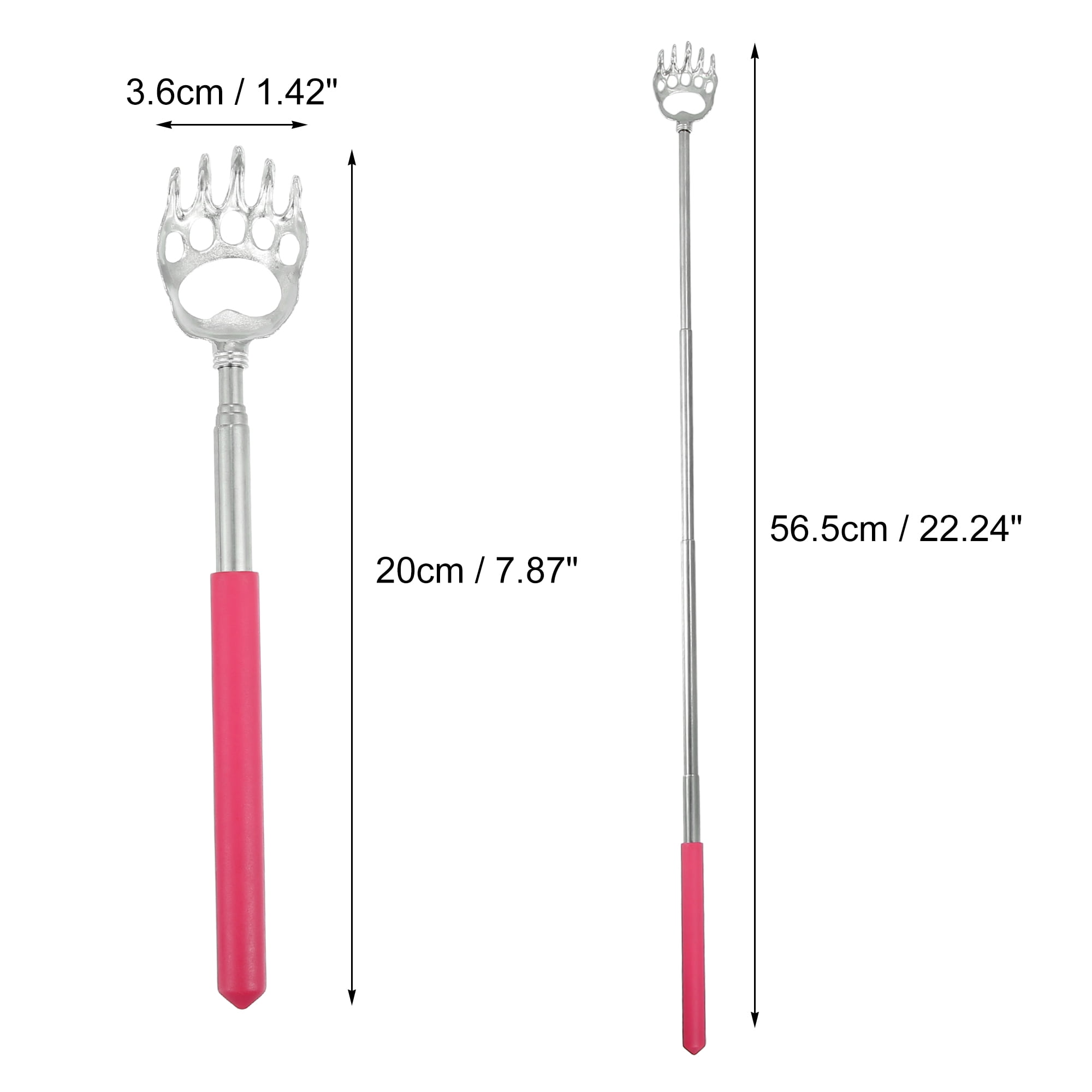 Unique Bargains 2 Pcs Extendable Claw Stainless Steel Pink