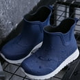 thumbnail image 6 of Hinvhai Rain Boots for Mens Thickened Slip On Waterproof Non-Slip Rubber Ankle Boots Rain Chelsea Booties Blue 7.5(25), 6 of 6
