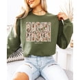 thumbnail image 4 of Ink-Printed Pearls He Is Risen Christian Sweatshirt for Women - Floral Easter Pullover Army Green Sweatshirt Adult Medium, 4 of 7