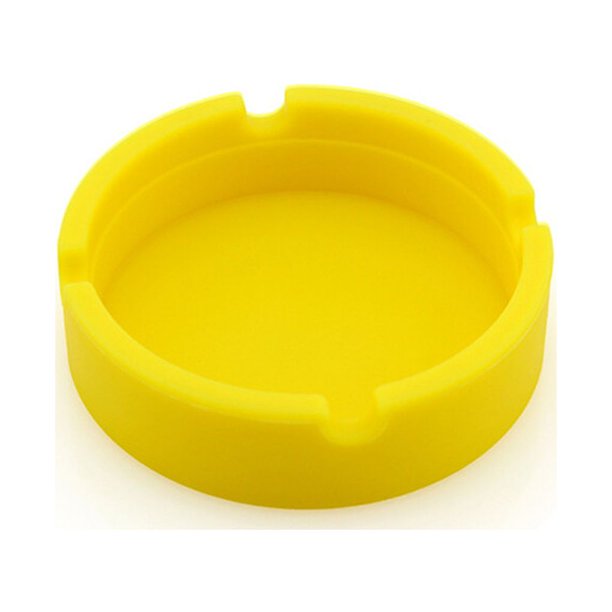 Bewildely Cenicero resistente a la temperatura, soporte portátil, reutilizable, para oficina, coche, botella, almohadilla antideslizante, Almacenamiento y organización del hogar Amarillo