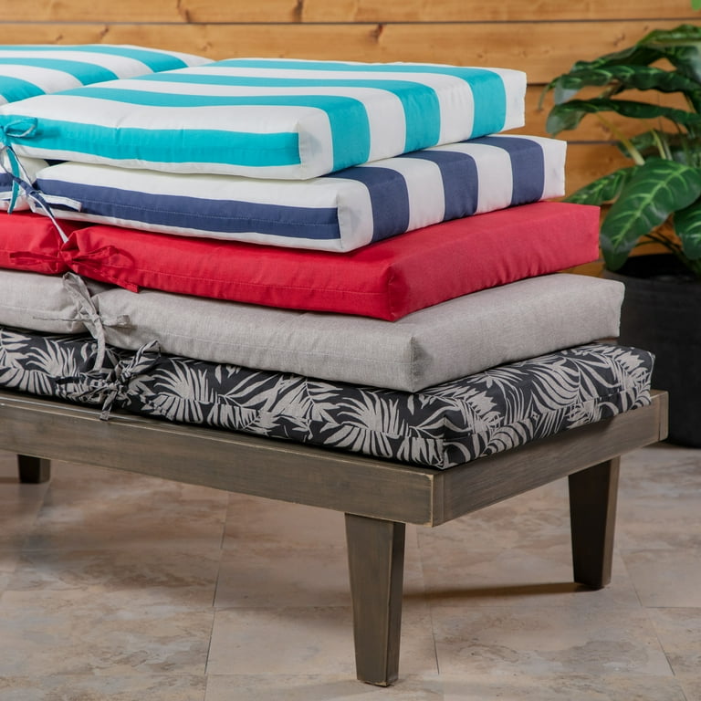 Mainstays 43 x 20 Black and Tan Palm Rectangle Patio Chair Cushion 1 Piece Walmart