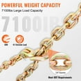 thumbnail image 3 of 3/8" x 20' G80 Transport Chain - 7100 lbs Working Load Limit, DOT Certified w/Galvanized Grab Hooks for Towing, Construction & Dock Use, 3 of 7