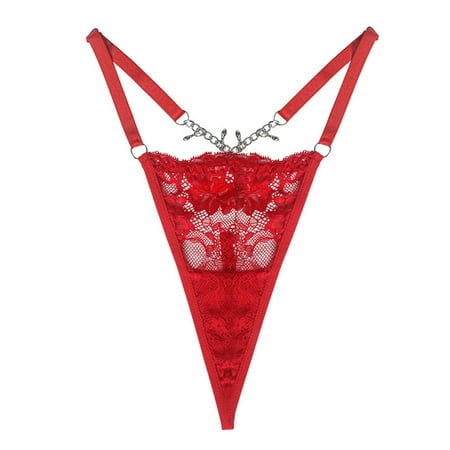 Ladies Lace Chain Pendant Jewelry Thong Breathable Charm Four Seasons Universal Panties Variety Pack Panties for Women Womens Underwear Panties Lace Panties Pack for Women Women Panties Glow in