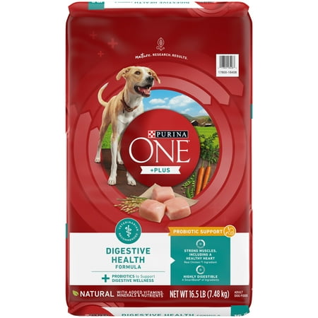 Purina One +Plus Dry Dog Food Digestive Health Formula, 16.5 lb Bag