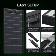 WERCHTAY N-Type 18BB 300 Watt Bifacial Solar Panel, with 25% Efficiency, Grade A+ Cells, IP65, for RV, Trailer, Marine, Rooftop, Farm, Off Grid
