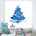 thumbnail image 1 of Designart Blue Winter Christmas Tree I Traditional Framed Wall Art, 1 of 4
