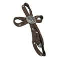 thumbnail image 2 of Rustic Western Cowboy Faux Tooled Leather Ribbon Belt Buckle Concho Wall Cross, 2 of 7