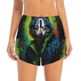 thumbnail image 4 of Lsque Realistic Style Wolf Warrior Printed Women's Running Shorts with Liner Pockets,Elastic Quick Dry Workout Athletic Gym Yoga Shorts,Womens High Waist Shorts-Large, 4 of 9