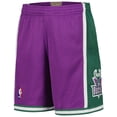 thumbnail image 2 of Youth Mitchell & Ness Purple Milwaukee Bucks Hardwood Classics Swingman Shorts, 2 of 3