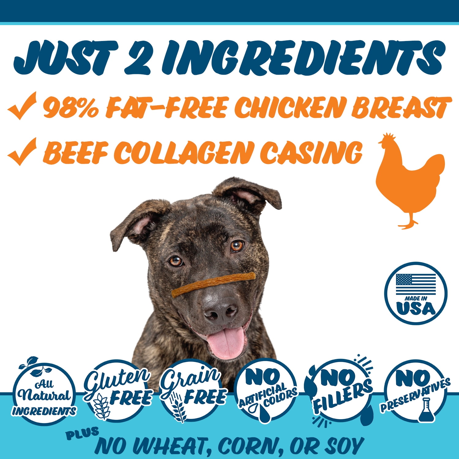 Texas Pet Company Chicken Jerky Crunchy Bars Dog Treats Chicken Flavor 15ct New
