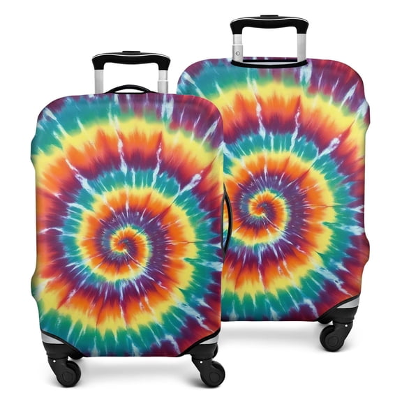 Colorful Rainbow Tie Dye Spiral Pattern Luggage Cover Fashion Suitcase Cover Baggage Covers Fit 25-28 Inch Luggage (Go Travel)