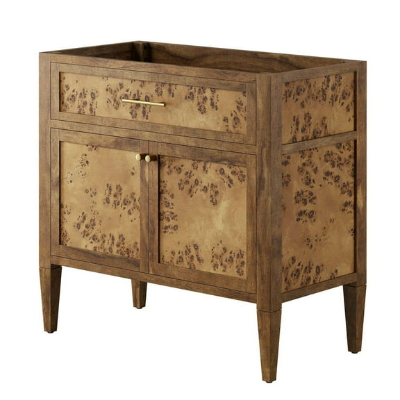Vanity Cabinet (Sink not included), Brown, Wood, Hotel Bedroom Bathroom, Modern Contemporary HB35989