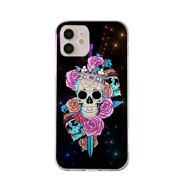 Funda De Silicona TPU Compatible Con Motorola Moto E13 E22 E22I Edge 30 Fusion G52 G42 G32 G23 G22 MY-7 Calaveras De Colores