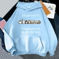 thumbnail image 2 of XIFHUI crew neck sweatshirts women Ladies' Letter Bear Print Hooded Sweatshirt With Drawstring Pocket Blue,M, 2 of 3