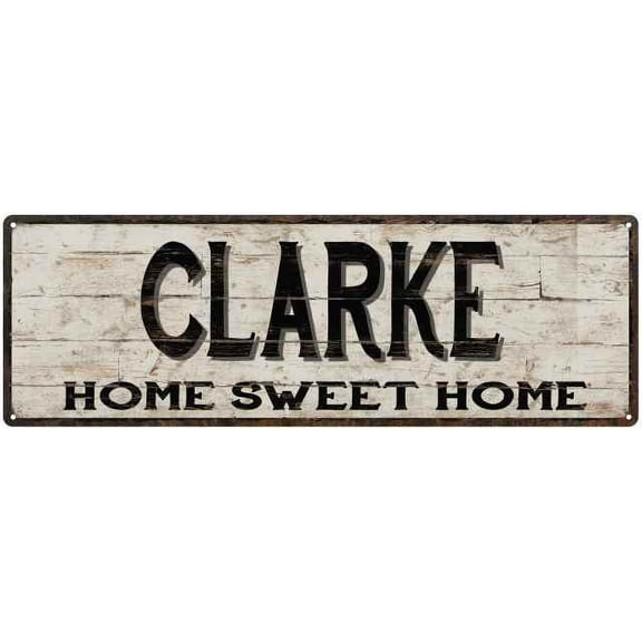 CLARKE Rustic Home Sweet Home Sign Gift 6x18 Metal Decor 206180084476