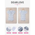 thumbnail image 6 of EVALESS Boho Shirt for Woman Floral Print V Neck Blouses Casual Ruffle Short Sleeve Drawstring Tunic Tops Sky Blue M, 6 of 8