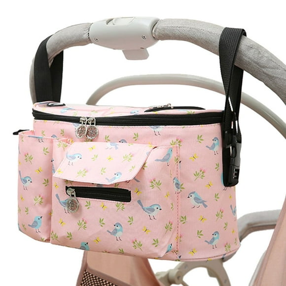 OUSITAID Stroller Organizer Large Capacity Pram Buggy Storage Bag Multi Compartment Pram Bag Mummy Shoulder Bag with Mobile Phone Pocket Shoulder Strap for Carrying Diaper Toys Snacks Bot