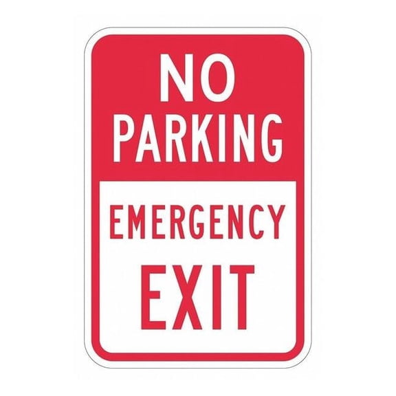 Lyle No Parking Exit Sign,18" x 12, T1-1840-EG_12x18 T1-1840-EG_12x18