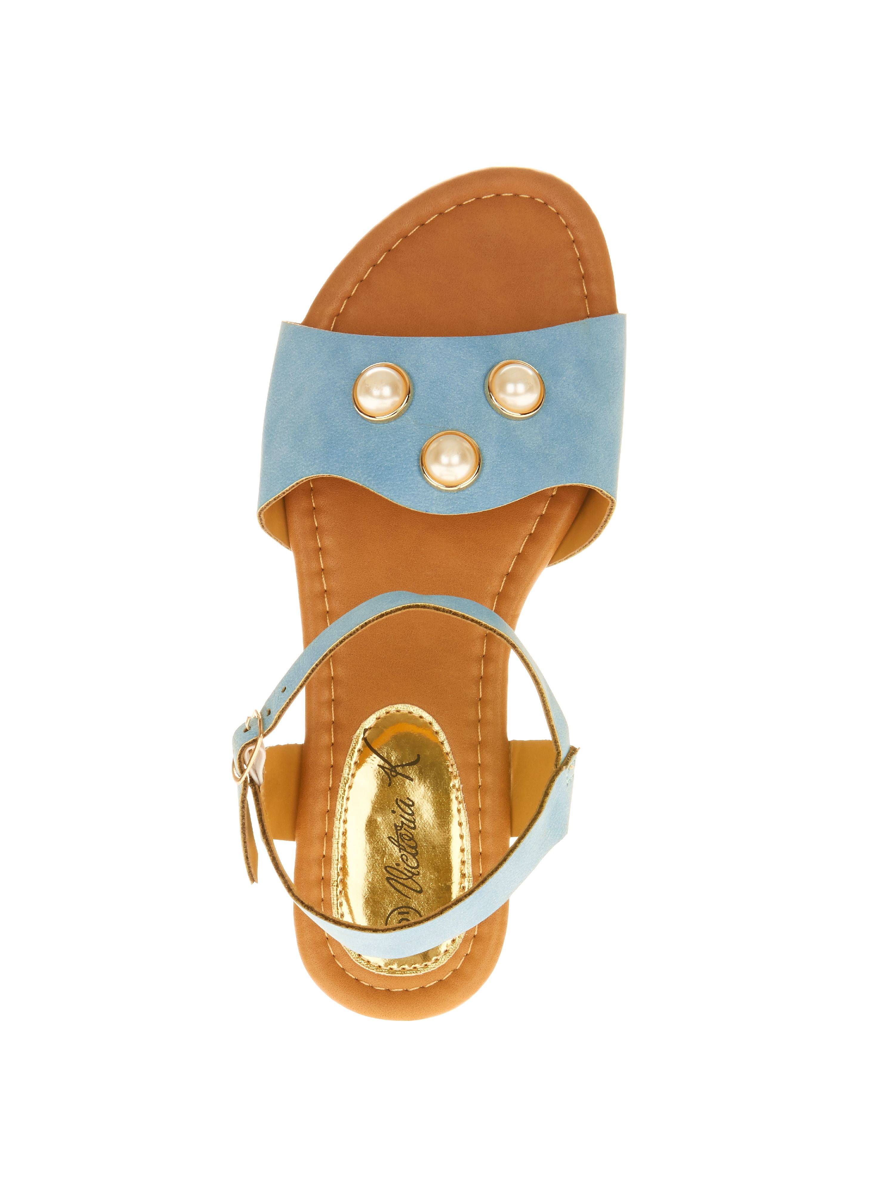 Victoria K Women's Three Pearls Sandals