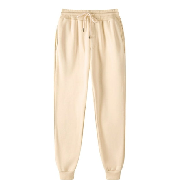 Jsaierl Fleece Sweatpants Women Baggy Drawstring Elastic Waisted Pants Solid Color Lounge Sweat Pants Comfortable Trouser with Pocket