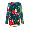 thumbnail image 4 of Hauts d'Été pour Femmes 2023 Tendance Femmes Décontracté Imprimé Noël Ample Manches Longues Col Rond Hauts Blouse Femmes en Liquidation, 4 of 5
