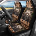 thumbnail image 2 of XYZCANDO Car Seat Covers 2 Pack Car Seat Protector Car Front Seat Covers Easy to Install Stretchy Sedan Van, Brown Bear Pattern, 2 of 10