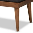 thumbnail image 6 of Baxton Studio Linus Mid-Century Modern Dark Grey Fabric Upholstered and Button Tufted Wood Bench, 6 of 17