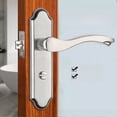 thumbnail image 1 of Cerradura de manija de baño de acero inoxidable, cerradura de puerta de inodoro, cerradura de puerta de inodoro de una sola lengüeta sin llave, cerradura de puerta de aleación de titanio y magnesio, 1 of 5