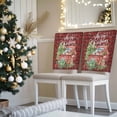 thumbnail image 3 of Merry Christmas Red Truck Chair Covers Set of 6 Vintage Red Plaid Gift Snowflake Chair Back Covers Stretch Removable Washable Slipcovers Protector for Dining Room Kitchen Party Decor, 3 of 5