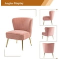 thumbnail image 3 of HULALA HOME Monica Upholstered Modern Tufted Accent Side Chair with Gold Legs by  PINK, 3 of 10