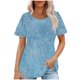 thumbnail image 1 of Tops de Ajuste Suelto para las Mujeres de Manga Corta Cuello Redondo Color Sólido, Estante de Imitación de Moda Casual, 1 of 8