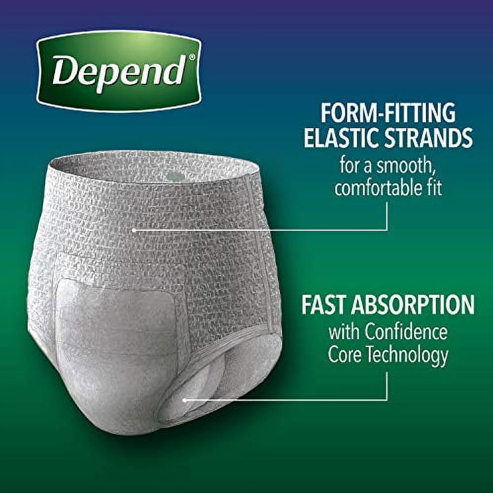 Depend Night Defense Incontinence Underwear for Men, Overnight, Disposable, Large, 28 Count (2 Packs of 14) (Packaging May Vary)