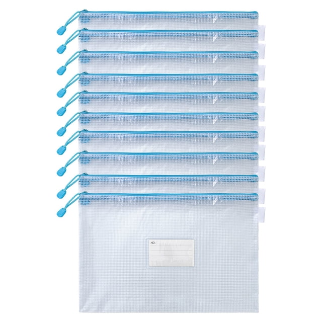 Clearance! Mesh Zipper Pouch A4 10 Pack Zipper Pouch with Label Pocket Plastic Mesh Zipper Pouch Large Mesh Zipper Pouch Mesh Zipper Pouch Large Zipper Pouch Bags Board Game Storage A Multi-Color